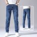 Men's Slim Fit Straight Leg Stretch Denim Jeans Thin Long Pants Summer Fashion Men's Trousers_mkmklike.com