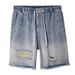 Men's Summer Elastic Waist Denim Shorts Loose Fit Mid Waist Comfortable Jeans Shorts_mkmklike.com