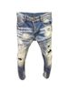 Men's ClothingRetro Baggy With Rhinestone Details, Oversized Loose Fit Denim Pants For Streetwear & Hip-Hop Style, Comfortable Cotton Blend Trousers_mkmklike.com