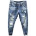 Men's Clothing Ripped Nine Point Jeans For Men Summer Thin Style Trendy Brand Slim Fit Skinny Korean Style Trendy Spring And Autumn Pants_mkmklike.com