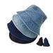 Hot Sale Foldable Fisherman Summer Cotton Hat Washed Denim Bucket Hats Bob Caps Hip Hop Gorros Men Women_mkmklike.com