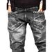 Men's Stacked Denim Jeans – Raw Hem Black Wash With Streetwear Edge (S-2xl) Black Enzyme Wash All-Day Comfort_mkmklike.com