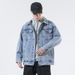 Simple Denim Jacket Men's Trendy Brand Large Size Fat Top Plus Fat Size Printed Denim Jacket Men's_mkmklike.com