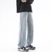LKTM Wear # 2025 Spring/Summer American High Street Straight Black Jeans Men's Loose And Versatile Casual Pants_mkmklike.com