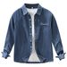 Retro Denim Long Sleeved Shirt For Men, Fashionable And Versatile, Artistic And Casual Loose Top_mkmklike.com