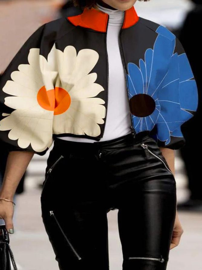 Women's Clothing Fashion Temperament Polka Dot Printed Short Top Jacket_mkmklike.com