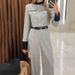 Women's Clothing fashion contrasting color small fragrance style elegant wide-leg trousers suit_mkmklike.com