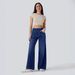 Women's Clothing High Waist Wide Leg Stretch Jeans For Women - Comfortable & Stylish Zip-Up Denim Pants With Flattering Fit_mkmklike.com