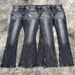 Vintage Black Denim Jeans – Distressed Lightning Wash With High-Rise Flare & Hand-Painted Details_mkmklike.com