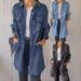 Chicco European And American Fashion New Women's Denim Dress Washed Craft Long Shirt Casual Jacket_mkmklike.com