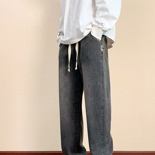 Men's Clothing Jeans Men's Spring And Summer New Straight Loose Big Children's Casual Trousers Summer Junior High School Students Teenagers Pants_mkmklike.com