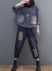 K Cowboy Jacket Long Sleeved Dark Retro Loose Short Casual Patchwork Women's Clothing_mkmklike.com