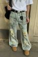 Distressed Washed High-Street Straight-Leg Jeans For Men & Women – Vintage-Inspired Ripped Denim With Relaxed Fit_mkmklike.com