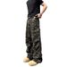 Vintage American Style Multi-Pocket Wide Leg Washed Camo Cargo Pants For Men & Women - Loose Fit Straight Leg Casual Jeans_mkmklike.com
