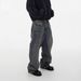 Distressed Mud-Dyed Baggy Jeans – Unisex High Street Oversized Denim, Vintage Washed Blue, Straight Leg Streetwear Pants_mkmklike.com