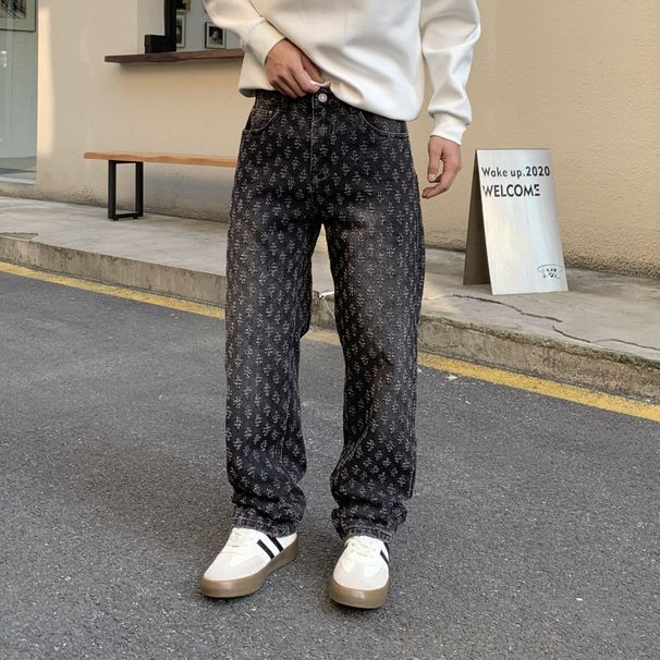 Men's Clothing Jeans Men's Summer Trendy Loose Straight Washed Casual Pants Men's Wear Thin_mkmklike.com