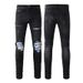 Men's Clothing American Street Black Ripped Jeans Men's Elastic Slim Washed Fashion Trend All Match Jeans 1341_mkmklike.com