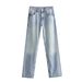 2023 Autumn New European And American Cross-Border Women's Casual Washed Wide-Leg Mid-Waist Trendy Long Jeans_mkmklike.com
