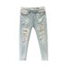 Light Colored Ripped Jeans Spring New Korean Version Trendy Men's Versatile Slim Fit Elastic Cropped Pants Trend_mkmklike.com