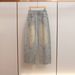 Women's Rhinestone Embellished Wide Leg Jeans High Waisted A Line Retro Versatile Denim For Autumn And Winter_mkmklike.com