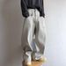 Men's Retro White Vertical Striped Denim Pants Autumn Wide Leg Straight Fit Loose Fit Letter Print Clothing_mkmklike.com
