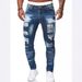 Men's Clothing Slim Fit Ripped Distressed Stretch Jeans Casual Versatile Handsome New Trend_mkmklike.com