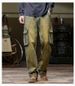 Four Season Versatile Trendy Brand Yellow Mud Washed Dirty Jeans For Men With Multi Pocket Design, Outdoor Workwear Straight Leg Denim Long Pants_mkmklike.com