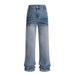 Men's Lightning Crack Wash Jeans | Cleanfit Streetwear Straight Leg Denim Pants With Tie-Dye & Vintage Effect_mkmklike.com
