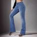 Women's Slim Fit Flared Pants Stretch Denim Trousers Versatile Flattering Relaxed Everyday Wear Versatile Comfortable Feshion Trend_mkmklike.com