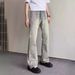 American Street Wash Versatile Micro Flared Jeans, Distressed Zipper Casual Pants, Vibe Trendy Pants_mkmklike.com