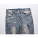 Men's Slim Fit Skinny Jeans Distressed Single Splatter Ink High Street Style Trendy Stretchy Long Pants_mkmklike.com