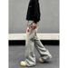 Men's Clothing Men's Retro Washed Distressed Jeans High Street Casual Straight Leg Slimming Loose Fitting Slightly Flared Long Pants_mkmklike.com
