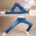 Brother Wang Men's Classic Style Stretch Slim Jeans Business Casual Denim Pants Light Blue Black Trousers Male_mkmklike.com