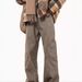 American Style Maillard Brown Multi Pocket Workwear Jeans, Men's High Street Straight Leg Micro Pull Cleanfit Pants_mkmklike.com