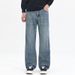 CLEANFIT New Jeans Men's Loose Straight Drape Large Size Mid-waist Trousers American Double Craftsmanship Trendy Brand Clothes Decoration Mi Ke Eight_mkmklike.com