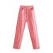 Women's spring new loose version of denim trousers high waisted loose casual jeans_mkmklike.com