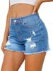 K High Waisted Denim Shorts For Women, New Style With Ripped Holes To Show Off Thinness, Versatile With Frayed Edges_mkmklike.com