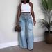 Women's Clothing Spring/Summer Denim Straw Wash Workwear Jeans With Pockets Regular Fit Solid Pattern_mkmklike.com