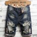 Suitable For All Seasons 2025 Trendy With Holes New Style Denim Mid-Length Plus Size Summer Men's Shorts_mkmklike.com