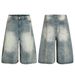 Men's Clothing Washed Retro Blue High End Design Men's Loose Seven Point Denim Machete Shorts_mkmklike.com