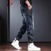 Men’s Slim-Fit Cargo Jeans – Vintage Workwear Style With Stretch & Contrast Paneling, Street-Ready Tapered Leg_mkmklike.com
