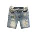 Heavy Indutry Wahed Ripped Patch Denim Hort For Men In Ummer, Looe Traight Leg, Cool And Caual Five Quarter_mkmklike.com
