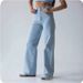 Women's Casual High-Waisted Stretch Denim Jeans - Comfortable Loose Fit For Everyday Wear (Light Blue, Sizes 25-32)_mkmklike.com