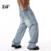 Men's Clothing 2025 New Arrivals Blue American Multi Layered Scimitar Style Loose Denim Pants Men's Trend_mkmklike.com