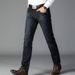 Men's Slim Fit Straight Leg Jeans - Classic Comfort Stretch Denim Pants For Casual & Business Wear_mkmklike.com