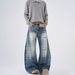 Men's Clothing Men's Loose Curved Knife Jeans High Street Premium Washed Retro Whiskered Distressed Design American_mkmklike.com