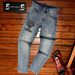 Men's Clothing Men's Slim Fit Straight Leg Jeans High End Trendy Leopard Print Rhinestone Hot Stamped Stretchy Fashionable Spring Summer Trousers_mkmklike.com