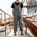 Pure ✅American Retro Casual Overalls For Men Large Pocket Workwear Suspender Pants Unisex Couple Korean Version One-Piece_mkmklike.com