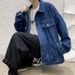 Men's Denim Autumn High Street Trendy Jacket Hong Kong Style Handsome Loose Student Casual Top_mkmklike.com