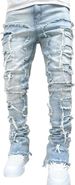 FantasyGears Mens Stacked Ripped Jeans Y2k Distressed Denim Pants Skinny Slim Fit Stretch Biker Jeans_mkmklike.com